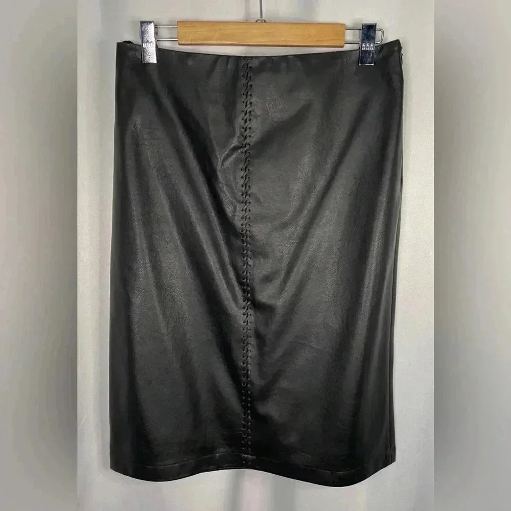 George women’s‎ faux leather midi skirt distressed